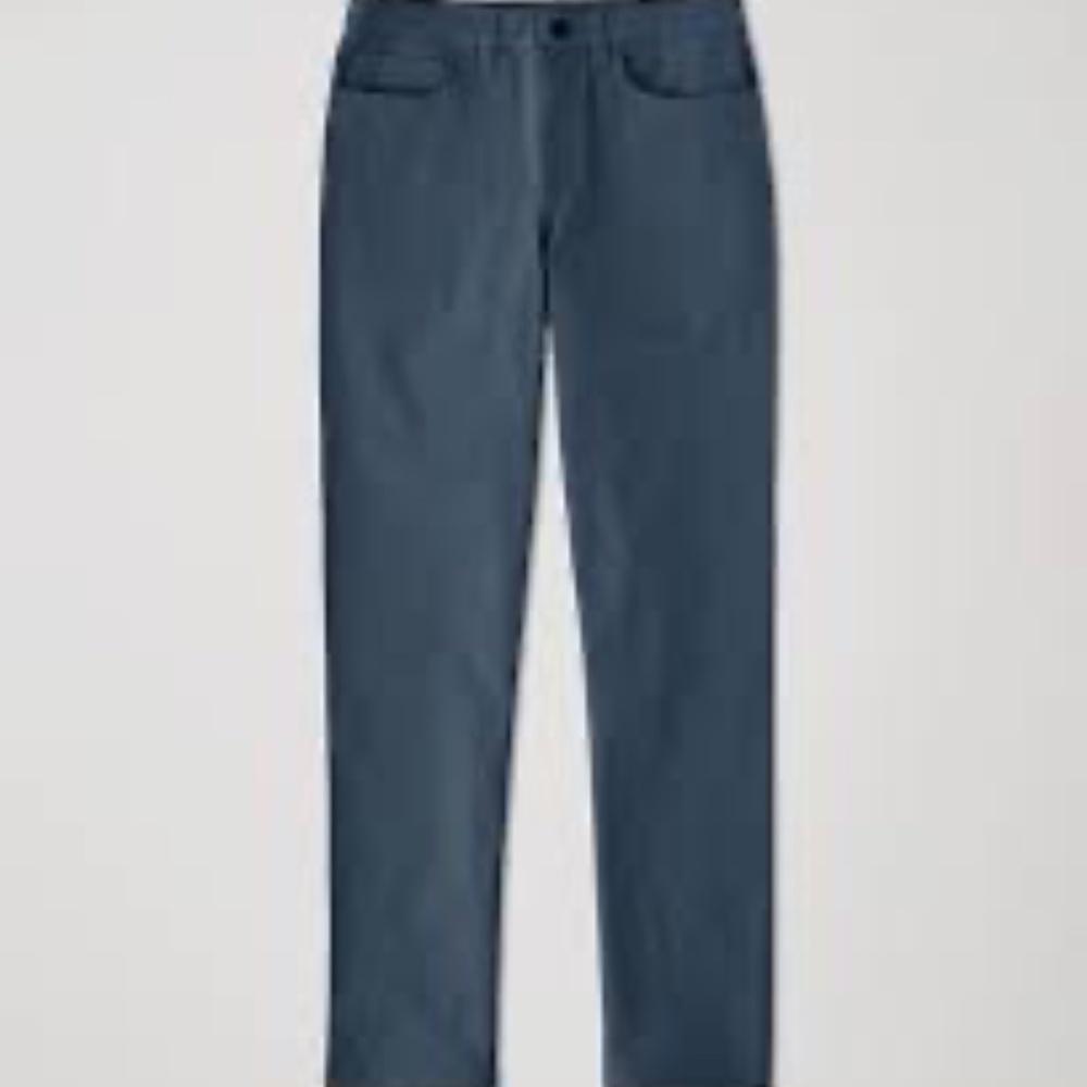 Pact Organic Twill Organic Cotton/Elastane Slate Blue Pants‎ Sz XL